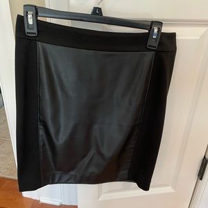 LOFT Mini Pencil Skirt with Faux Leather Panels